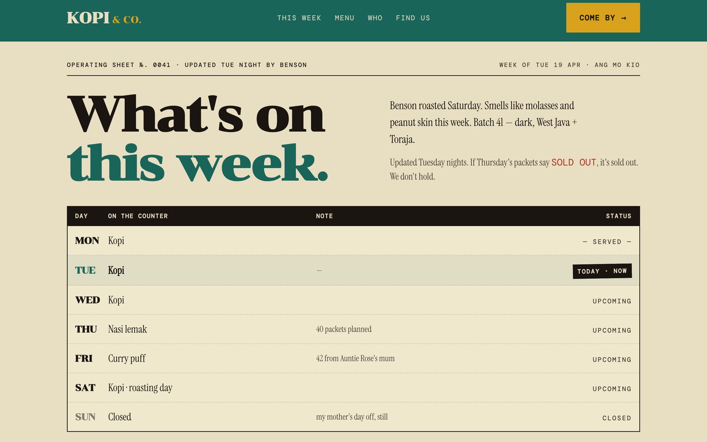 Kopi & Co website, built by Katalyst
