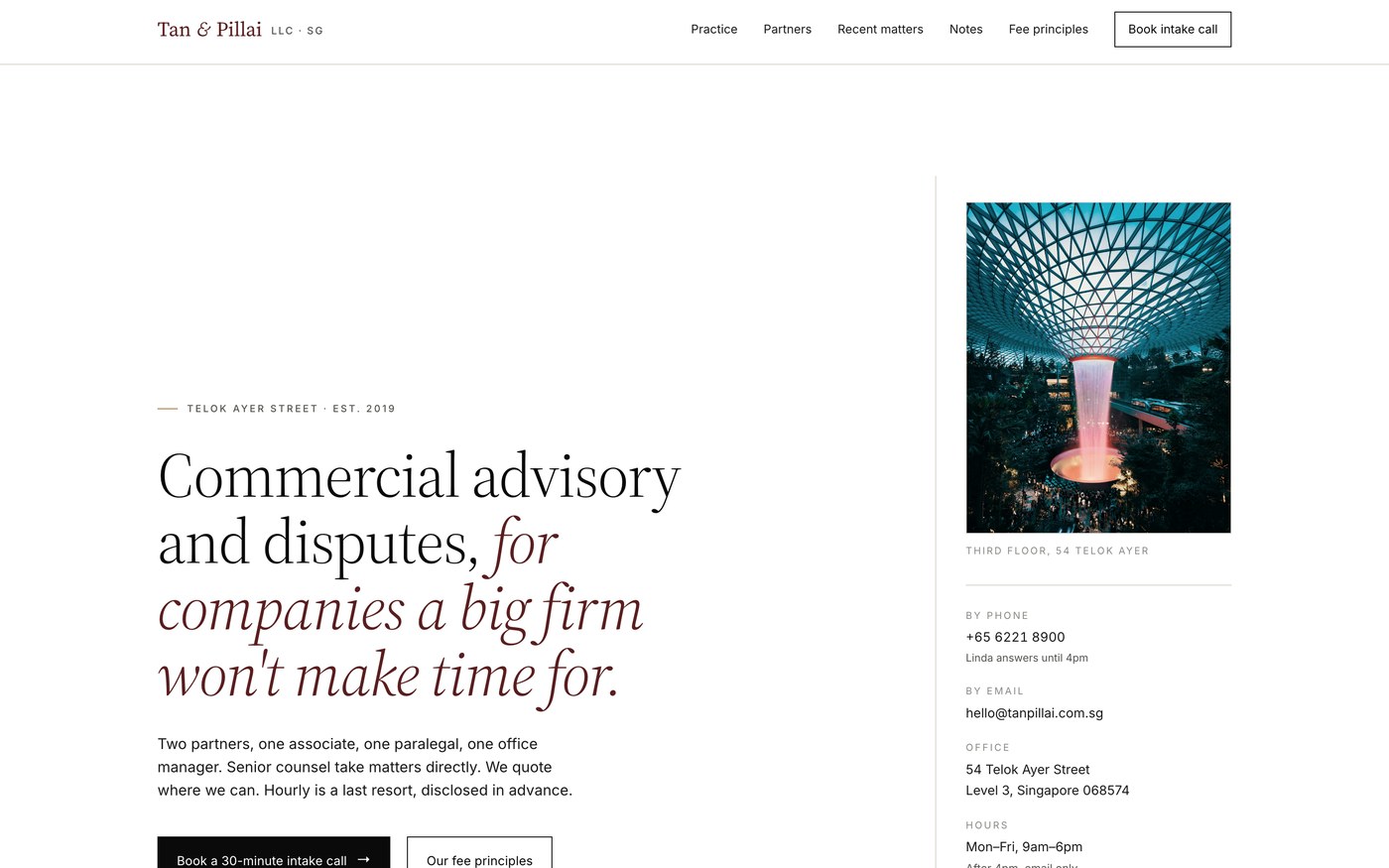 Tan & Pillai LLC website, built by Katalyst